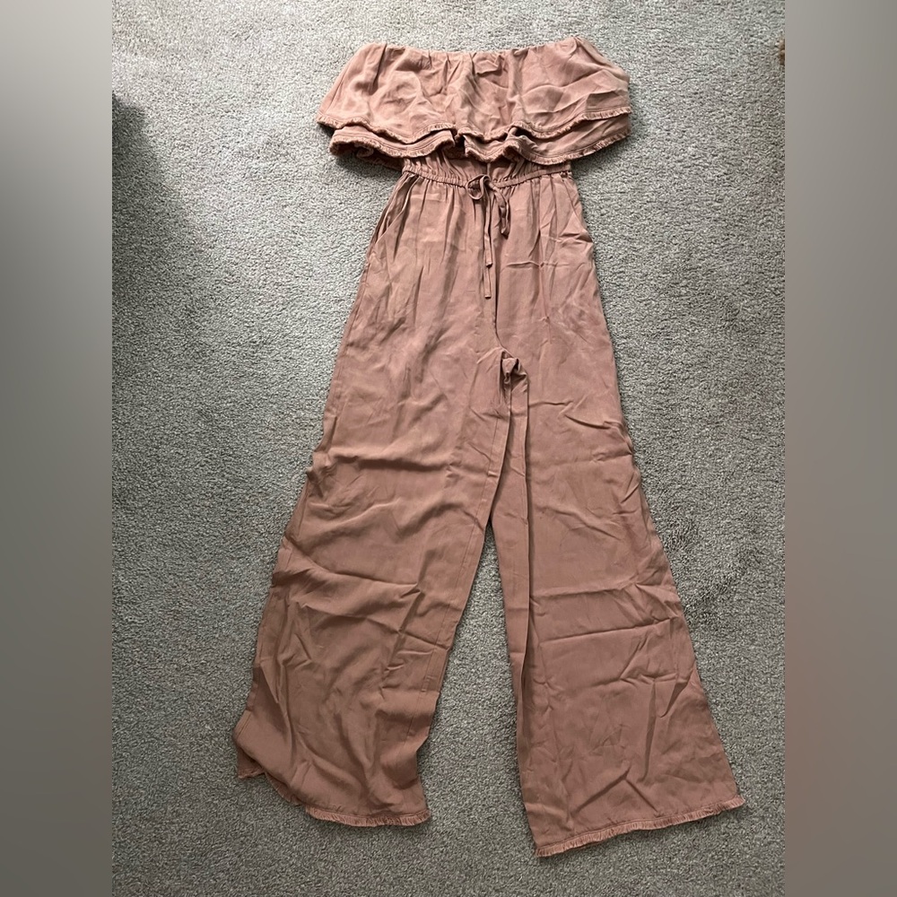 Pink Lily blush strapless jumpsuit